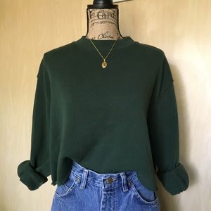 Forest Green Cropped Sweatshirt